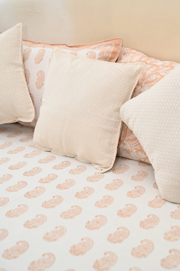 Peach Blossom Velvet Cushion Cover