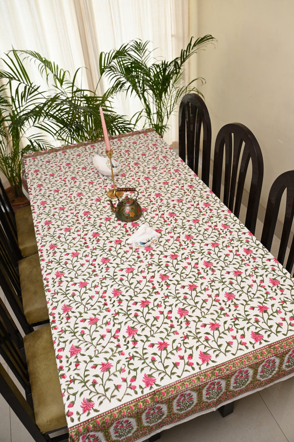 Crimson & Green Vine Cotton Table Cover