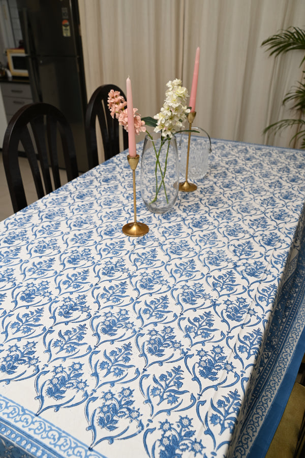 Sky Blue Symphony Cotton Table Cover