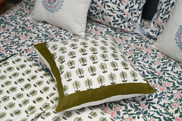 Vrinda Vana Cotton Cushion Cover