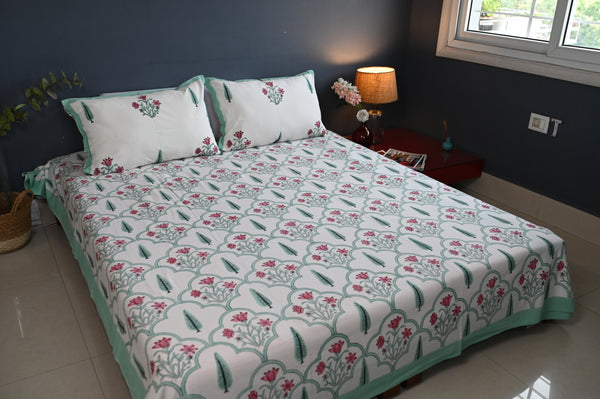 Springtime Symphony Bedsheet with 2 Pillow Covers