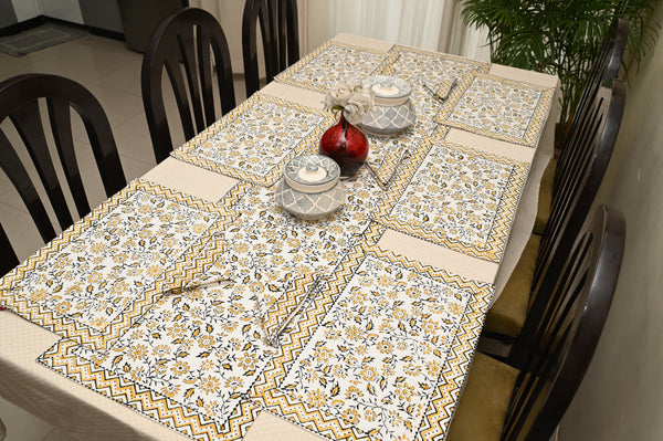 Golden Mughal Garden Table Linen Set