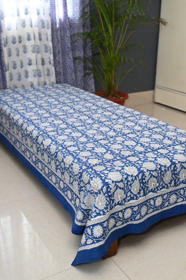 Neelima Lotus Garden Single Bedsheet