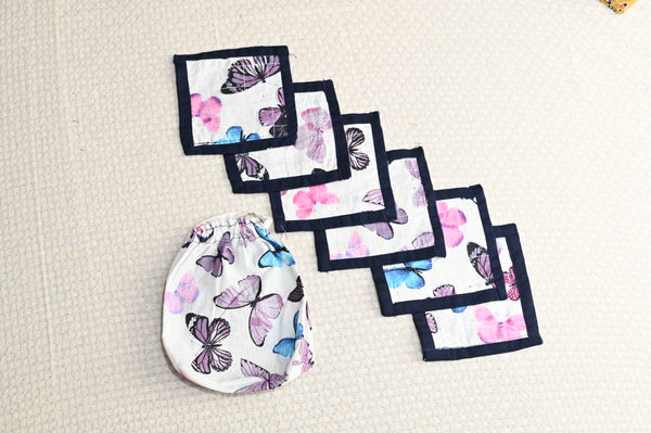 Fluttery Fantasy Fabric Coaster - Set of 6