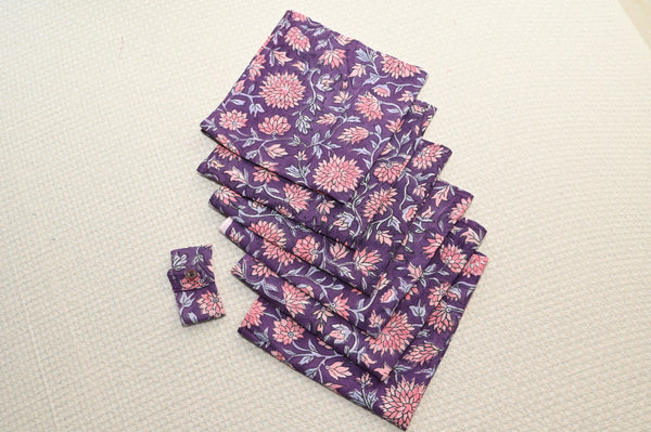 Lavender Lattice Cotton Table Napkins - Set of 6